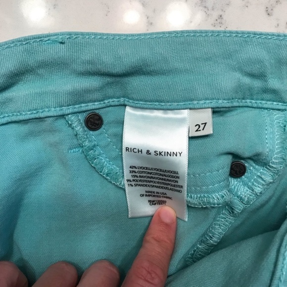 Rich & Skinny Turquoise Mint skinny jeans size 27 - Picture 8 of 8